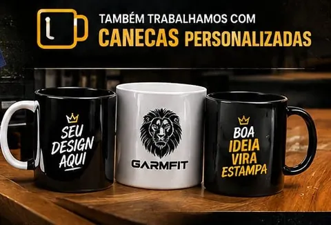 Canecas personalizadas da estamparia GARMFIT