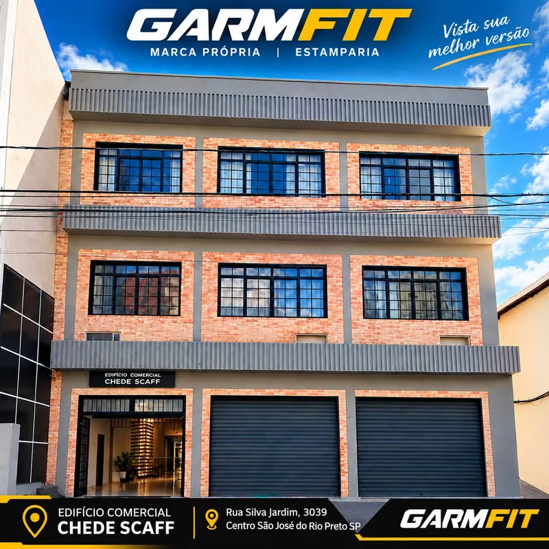 Fachada do Edifício Comercial Chede Scaff, Rua Silva Jardim 3039, Centro, São José do Rio Preto, onde fica a GARMFIT